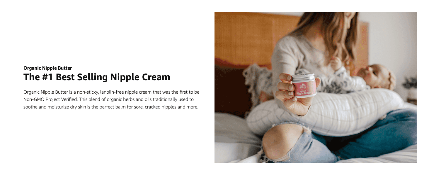 Introduces the product as the top-selling, gentle nipple cream to reassure new mothers it's a trusted, effective choice.