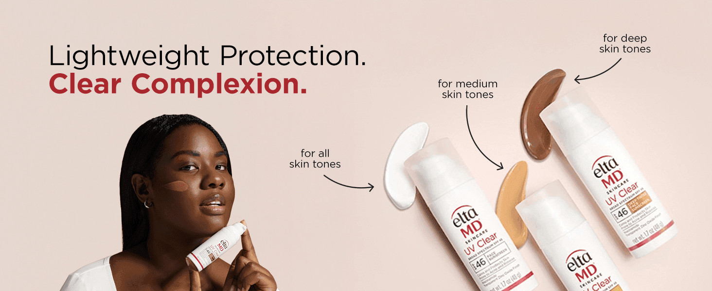 Shows the sunscreen leaves no residue across a range of skin tones, reassuring a broad customer base it will suit them.
