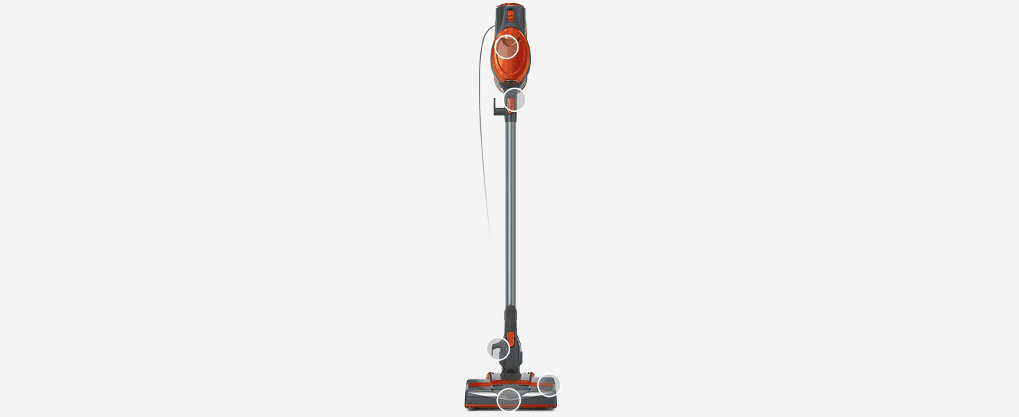Shows the complete vacuum on a clean background so shoppers can see its full form factor.