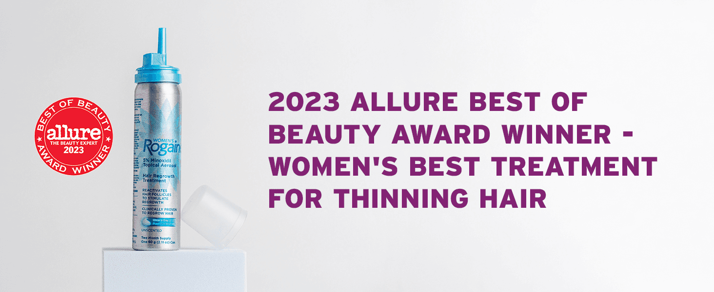 Uses a recognized publication's award to reassure shoppers the product is a proven, expert-endorsed treatment for thinning hair.