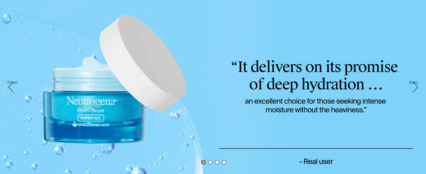 Shares a real user quote about deep, non-heavy hydration to build social proof and trust.