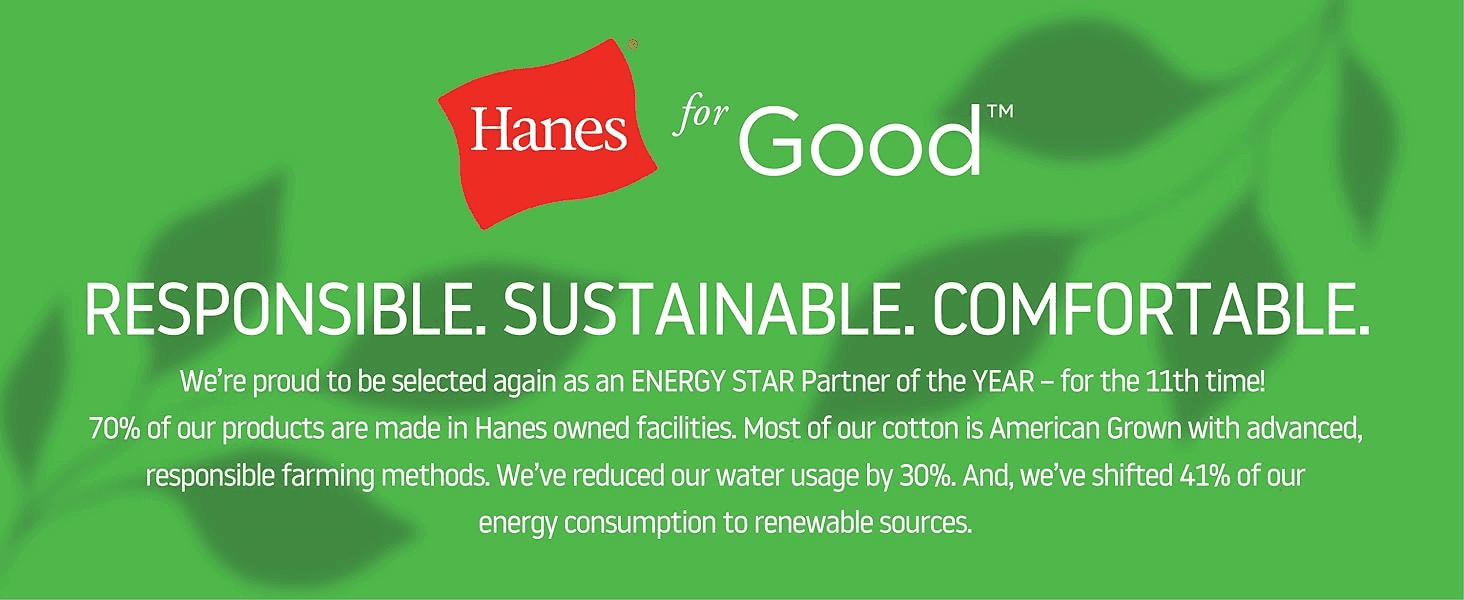 Reassures shoppers the brand manufactures responsibly, citing US-grown cotton, reduced water use and renewable energy. Reassures shoppers the brand manufactures responsibly, citing US-grown cotton,…
