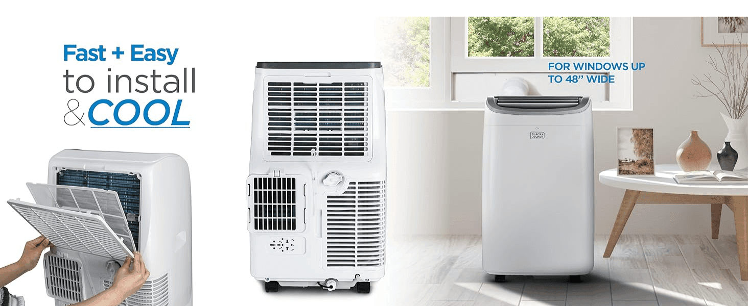 Shows the customer how simple it is to swap the filter and set up the unit, reducing perceived hassle before purchase. Reassures shoppers the unit fits windows up to 48 inches wide, addressing a…