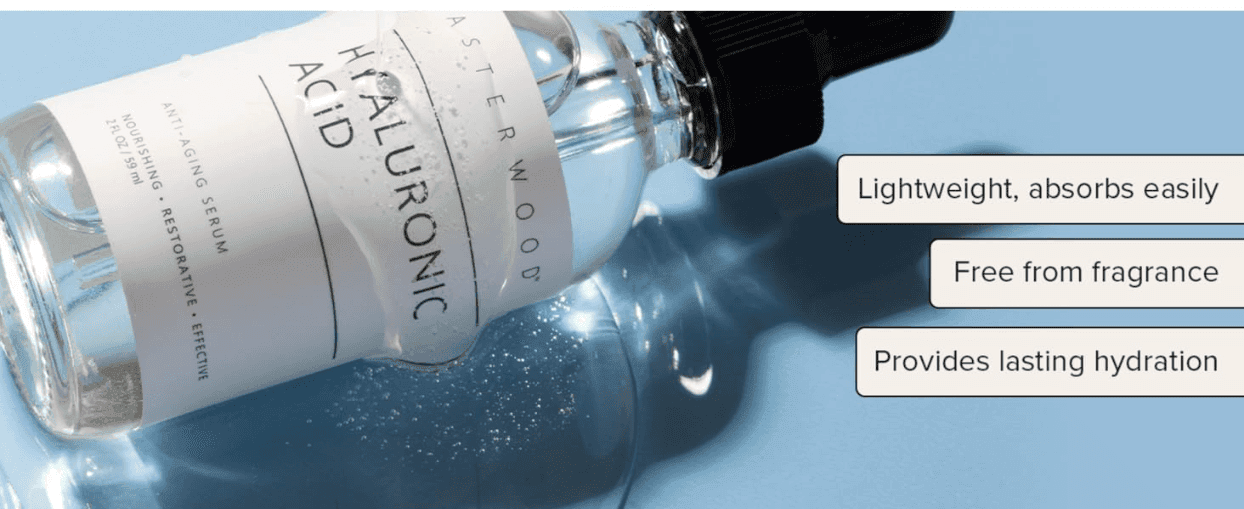 Calls out three product benefits over a lifestyle shot to reassure shoppers about texture, ingredients, and lasting results.