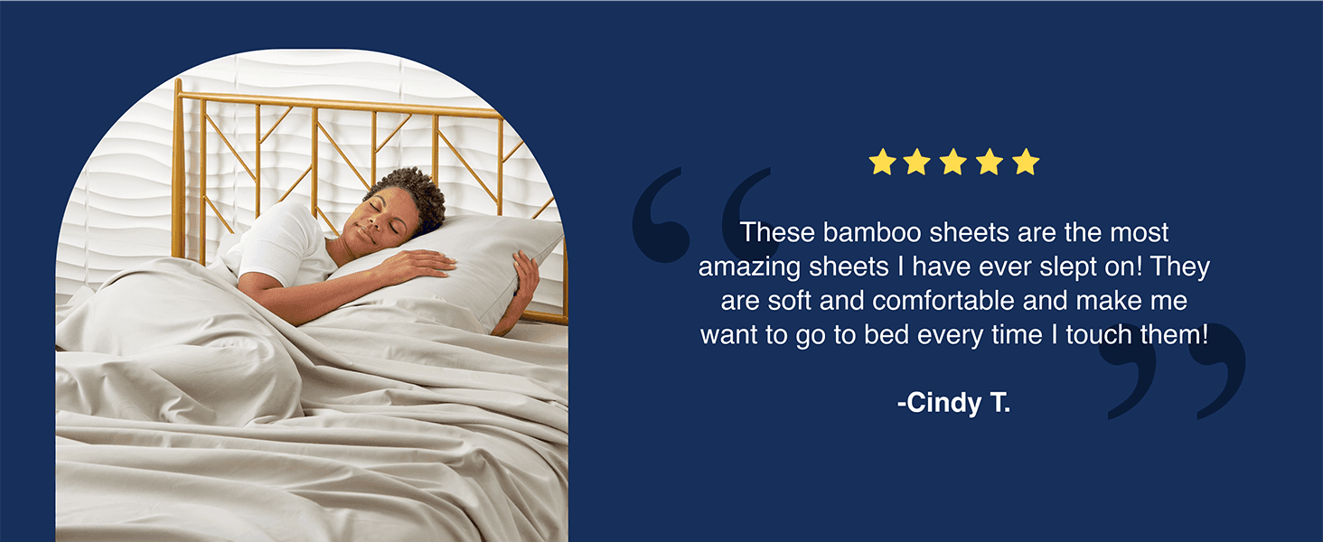 Builds social proof and trust by sharing a genuine 5-star customer review of the product's comfort.