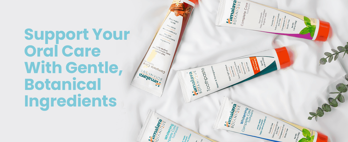 Reassures shoppers that the toothpaste supports oral care with gentle botanical ingredients.