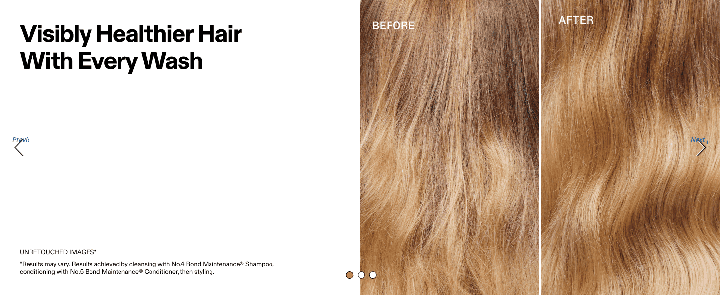 Visually proves the routine delivers visibly healthier, shinier hair after use compared to before.