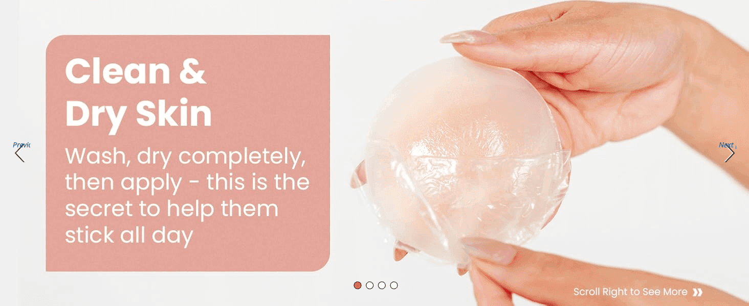 Instructs the shopper to wash and fully dry skin before application as the key step for the product to stick all day.