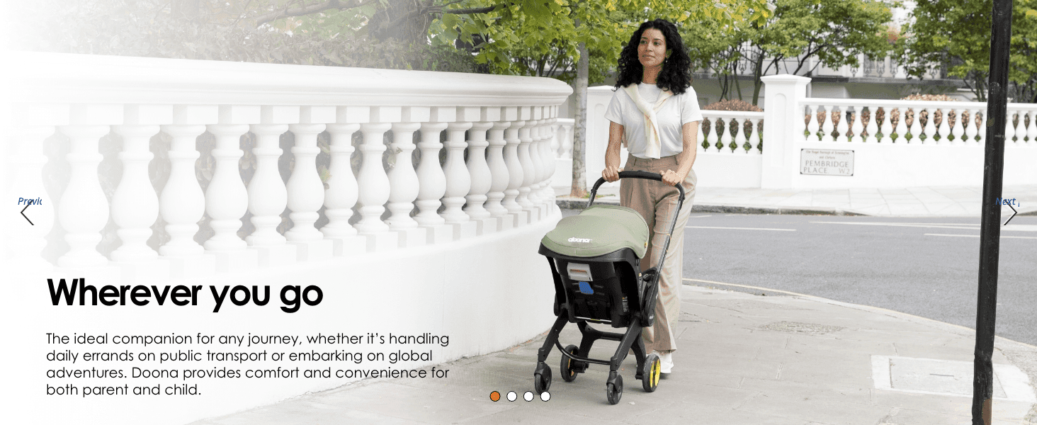 Positions the stroller as an easy companion for everyday errands and travel, emphasizing convenience wherever the parent goes.