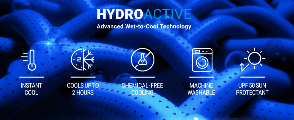 Breaks down the HydroActive technology into five distinct benefits so shoppers can quickly scan the product's key advantages.