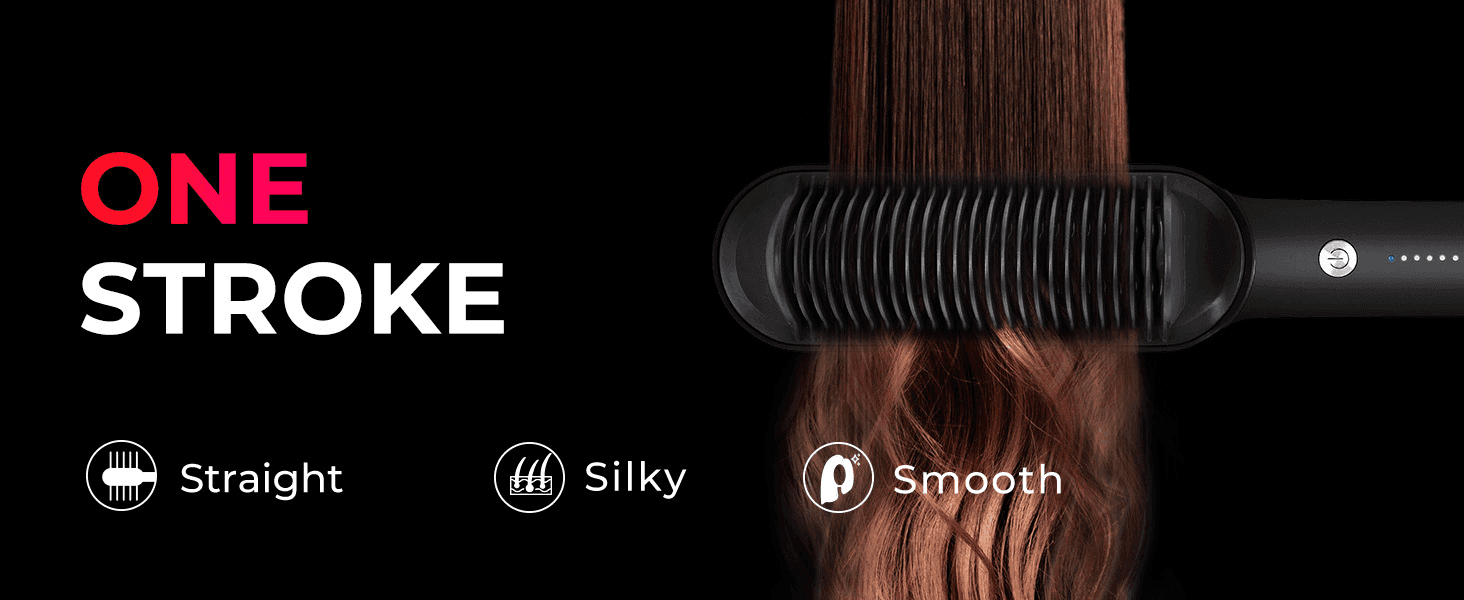 Tells shoppers the brush gives straight, silky, smooth hair in a single stroke.
