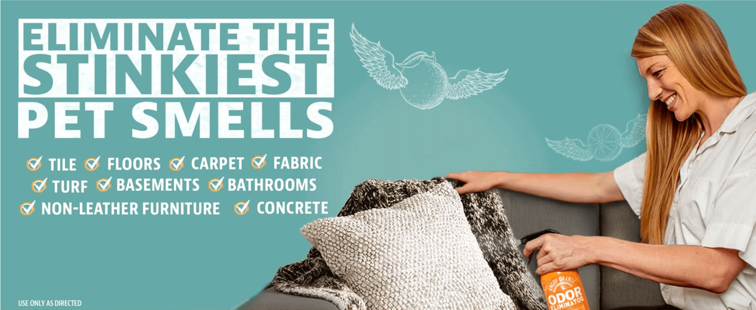 Shows the odor eliminator works on many surfaces and rooms, so shoppers can see it fits their home.