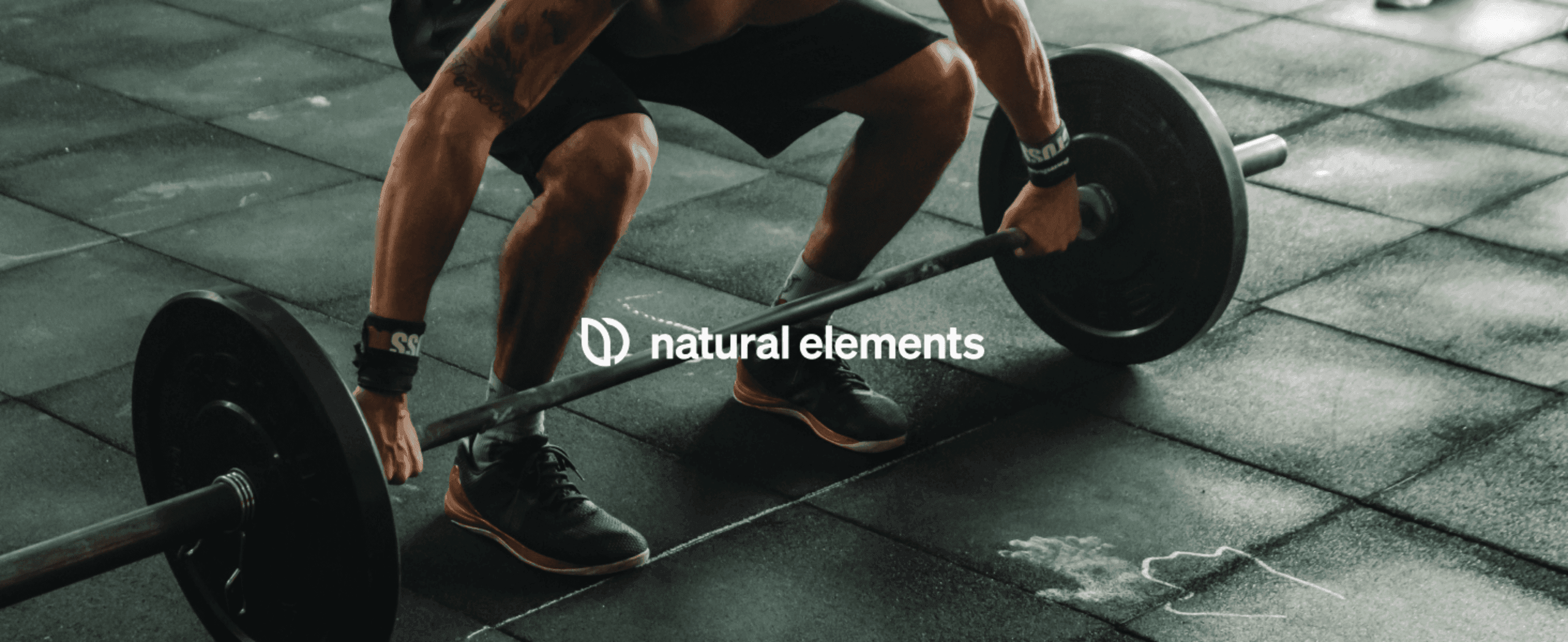 Reinforces the brand identity over an aspirational fitness lifestyle photo to build emotional association with active, disciplined living.