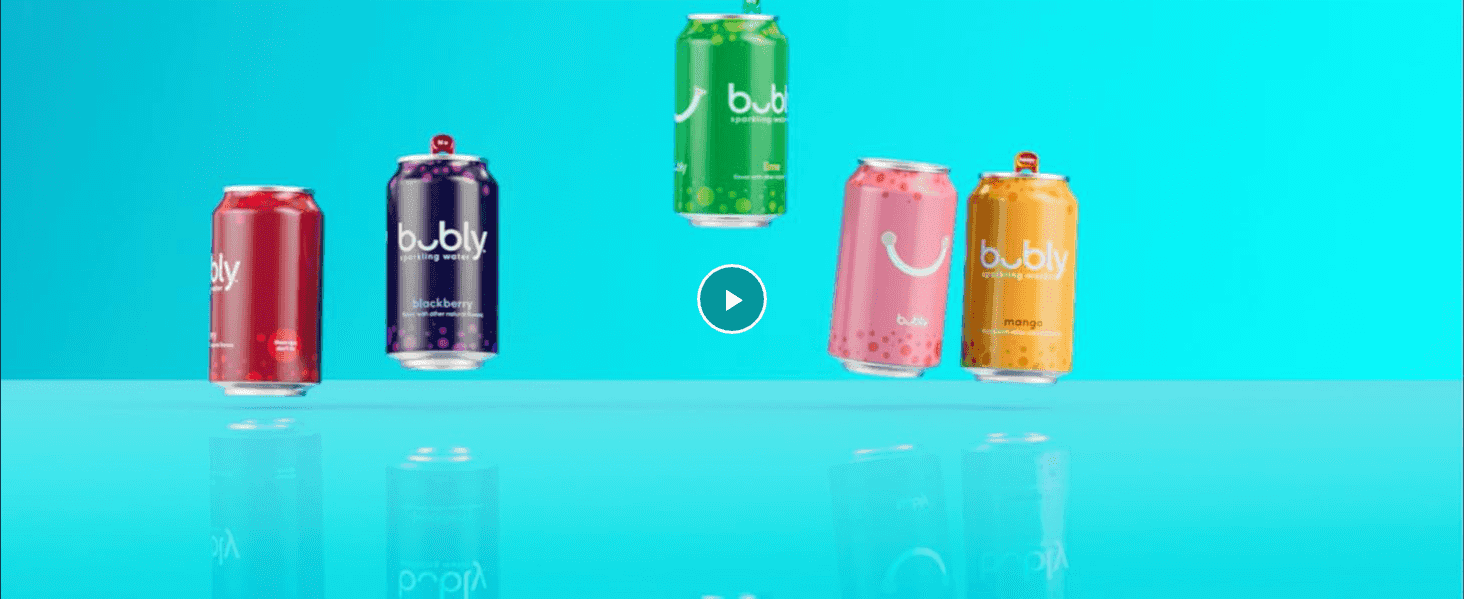 Showcases the range of bubly flavors available to help shoppers see the variety on offer.