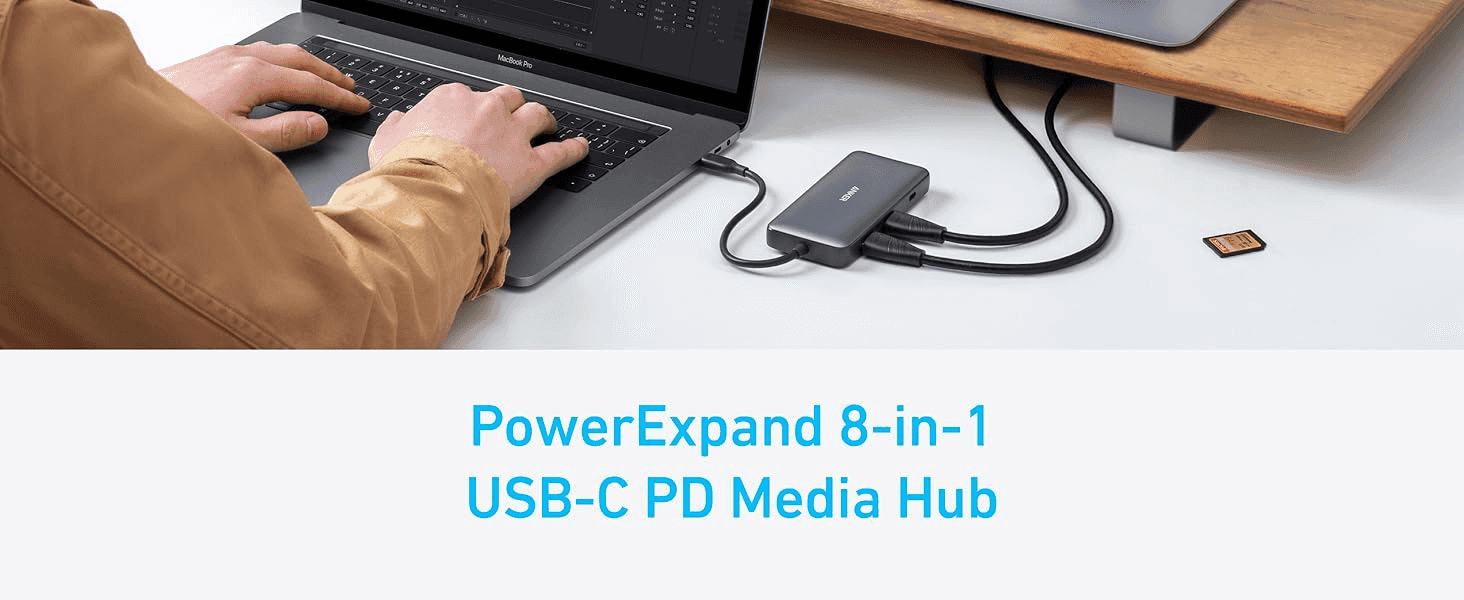 Introduces the PowerExpand 8-in-1 hub in a real work setting to show its everyday usefulness.