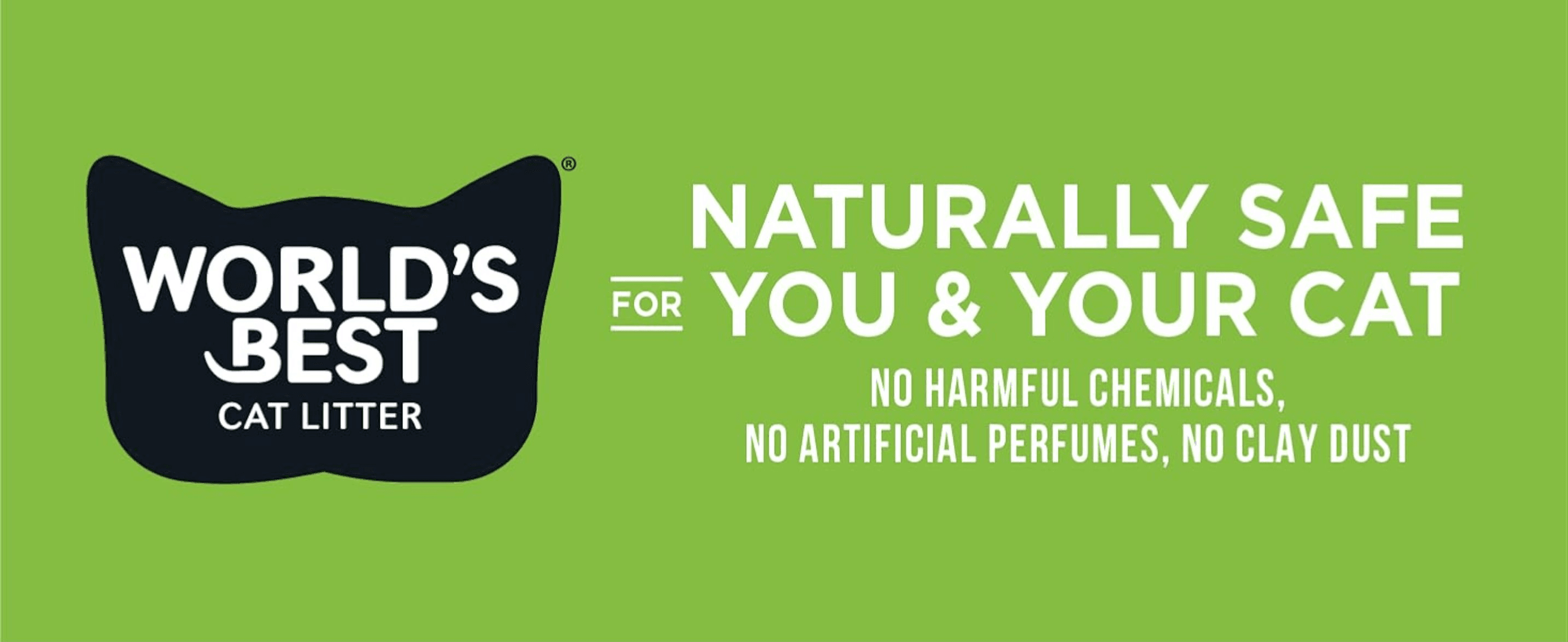 Reassures shoppers the litter is safe for cats and owners, free of harmful chemicals, artificial perfumes and clay dust. Reassures shoppers the litter is safe for cats and owners, free of harmful…