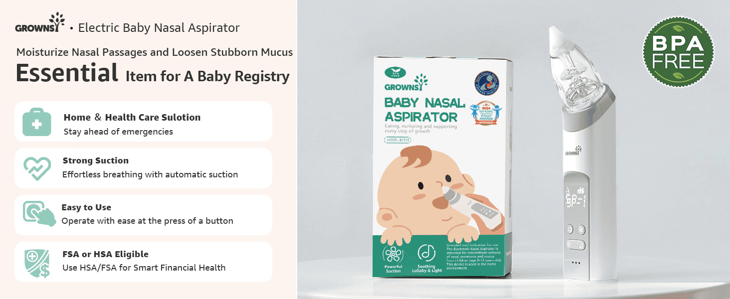 Highlights four distinct product benefits in a segmented icon list to reassure shoppers of the product's convenience and value. Reassures shoppers the product is BPA-free and safe for use with a baby.