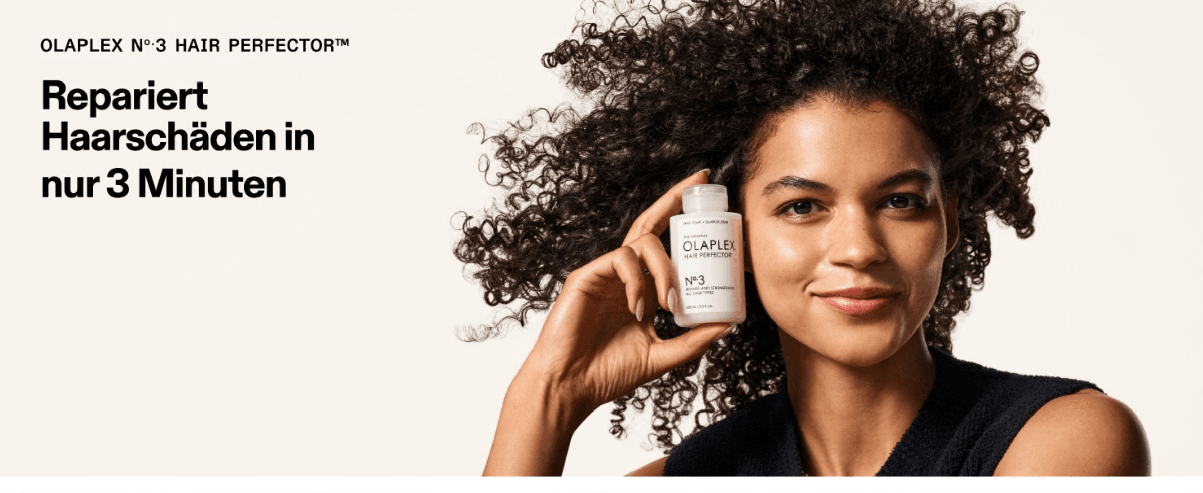 Communicates that the product repairs hair damage quickly, in just three minutes, to reassure shoppers of fast results.