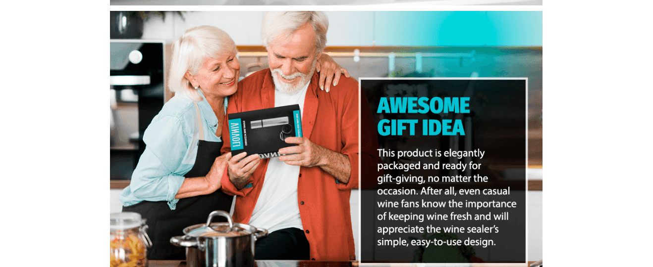 Positions the elegantly packaged set as a ready-to-give gift for any occasion. Pairs a warm gifting scene with one message about easy-to-use, gift-ready design.