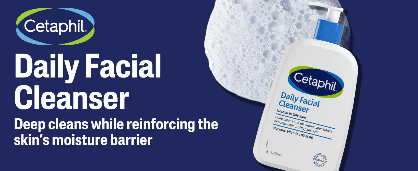 Communicates that the cleanser deeply cleans while protecting the skin's moisture barrier.