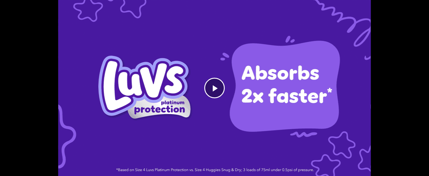 Highlights a quantifiable performance claim that the diaper absorbs liquid twice as fast as a competitor.