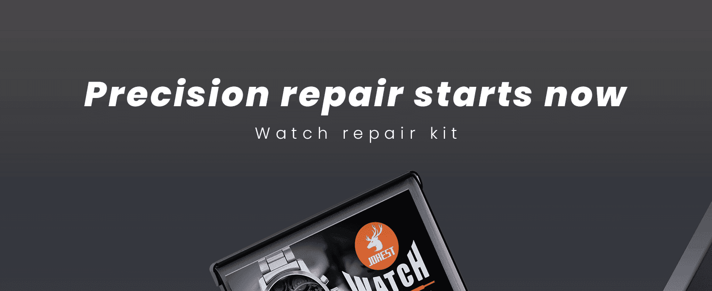 Introduces the watch repair kit with a confident headline to set up the module that follows.
