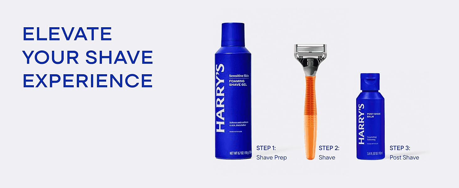 Walks shoppers through the shave prep, shave, and post-shave routine using the full Harry's product line.