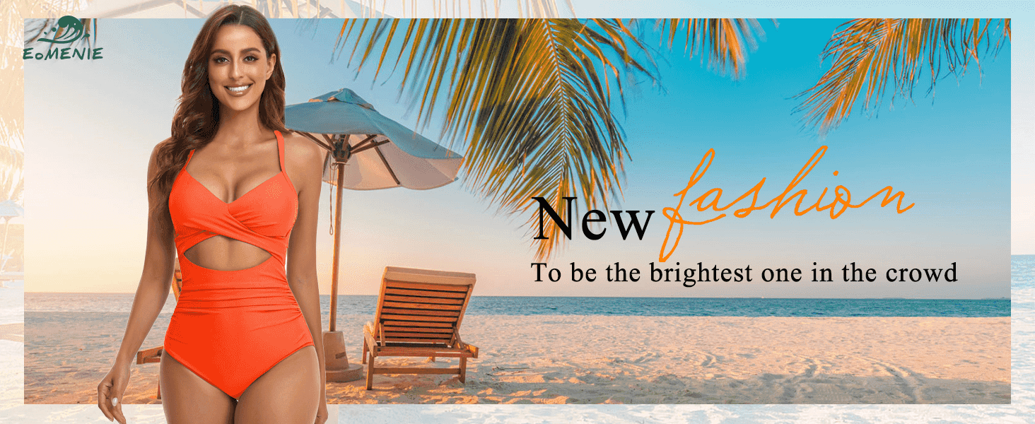 Introduces the brand with an aspirational beach lifestyle scene and tagline to build emotional appeal before showing product specifics.
