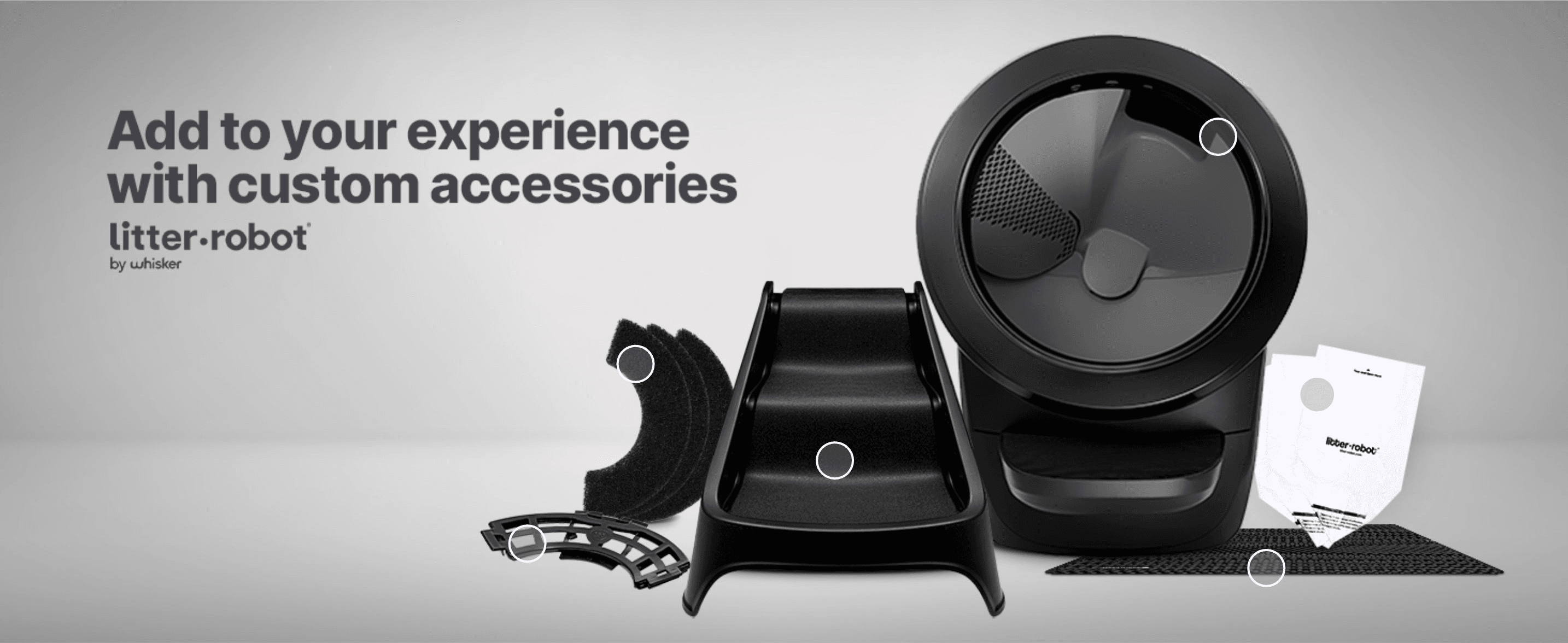 Shows the range of optional accessories shoppers can add to customize their setup.