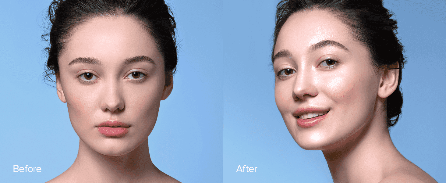 Proves the mask's visible results by showing skin condition before and after use.