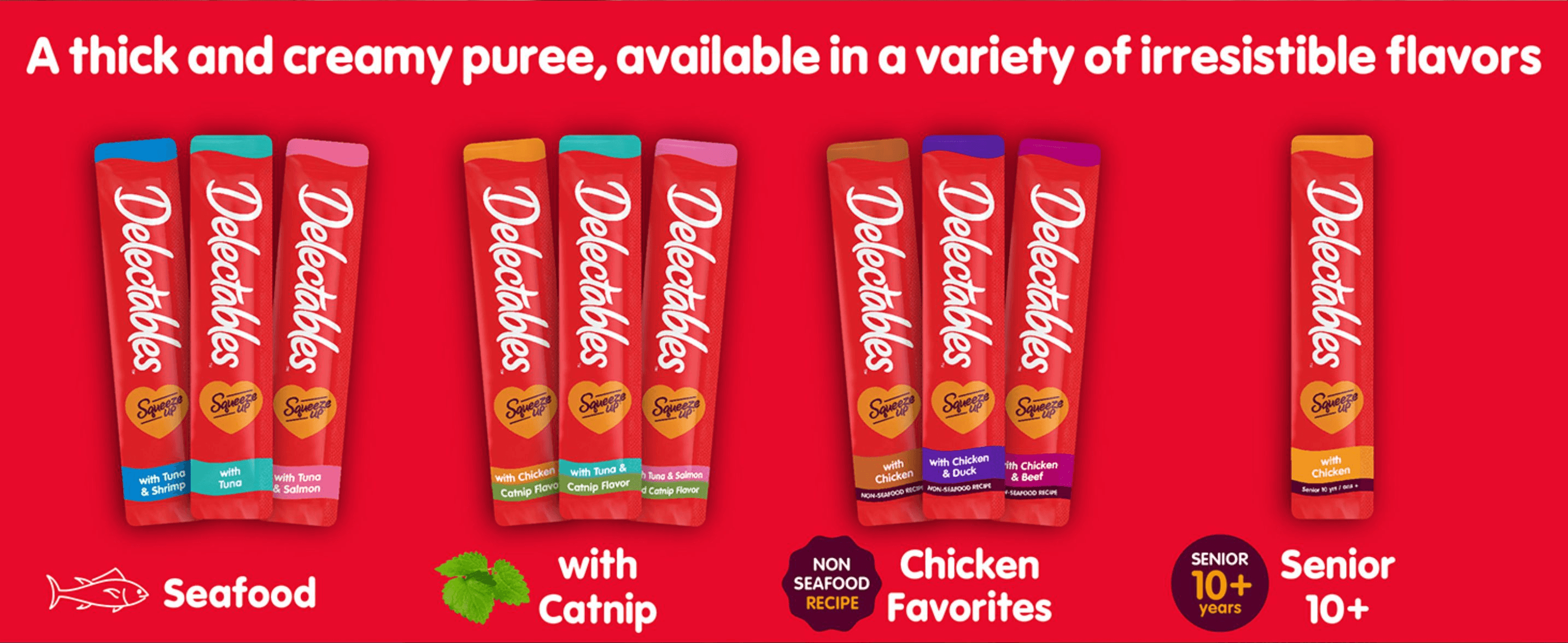 Shows the full flavor range in groups so shoppers can pick the right variety.