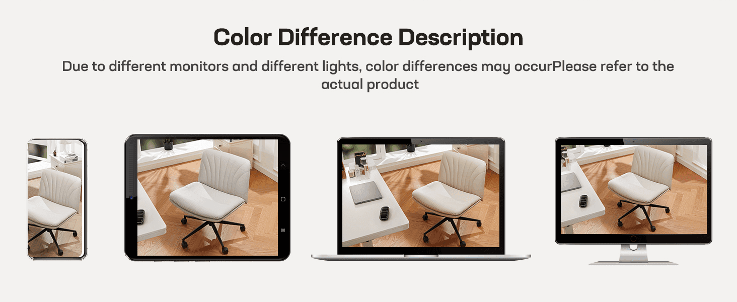 Reassures shoppers that on-screen color may vary slightly across devices, setting accurate expectations before purchase.