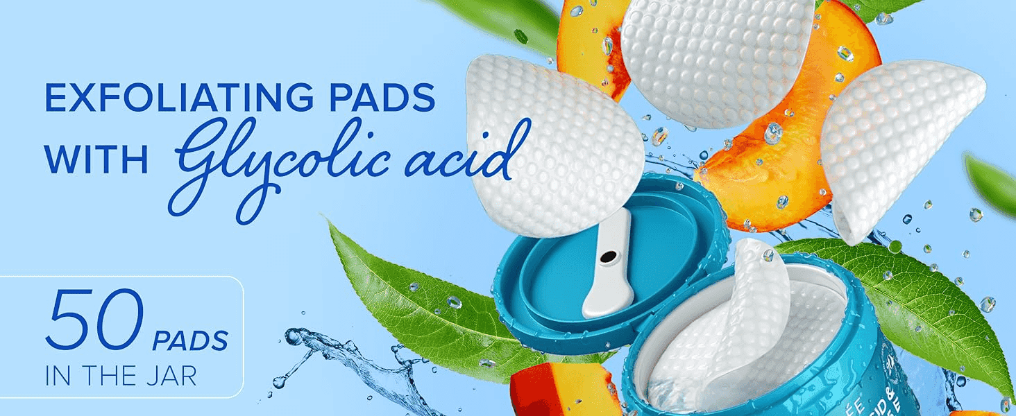 Introduces the product and highlights the key ingredient and pad count included in the jar.