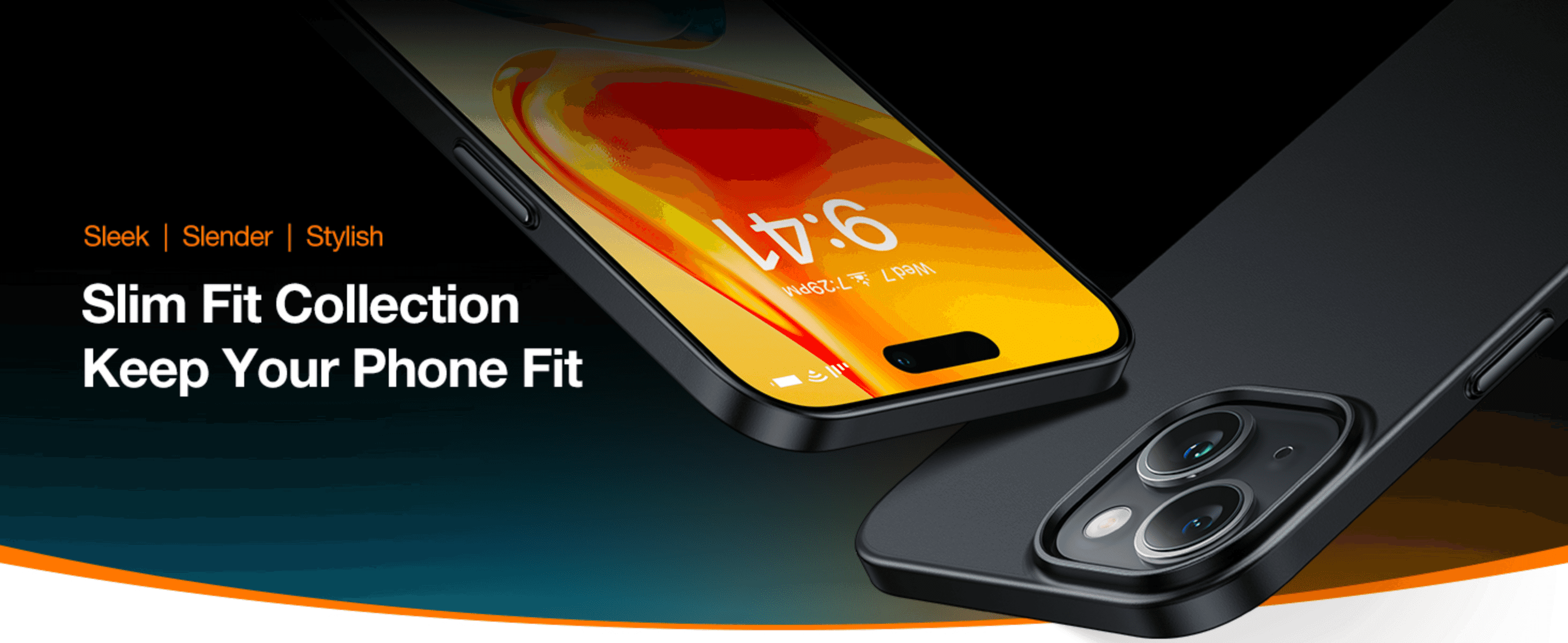 Introduces the slim, stylish case so shoppers immediately see it keeps the phone thin and good-looking.