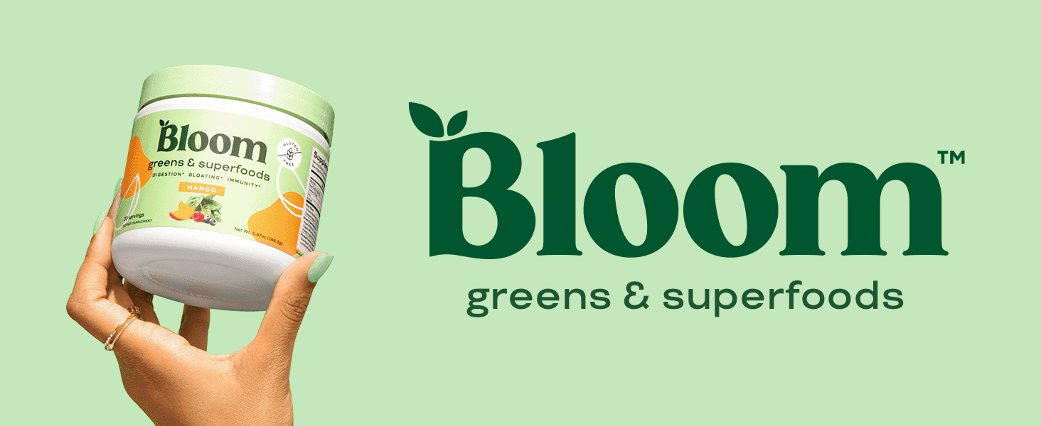 Introduces the Bloom brand and its greens & superfoods line to build recognition and trust.