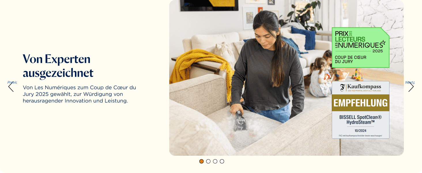 Shows independent awards and recommendations from testing publications to reassure shoppers the cleaner is expert-approved.