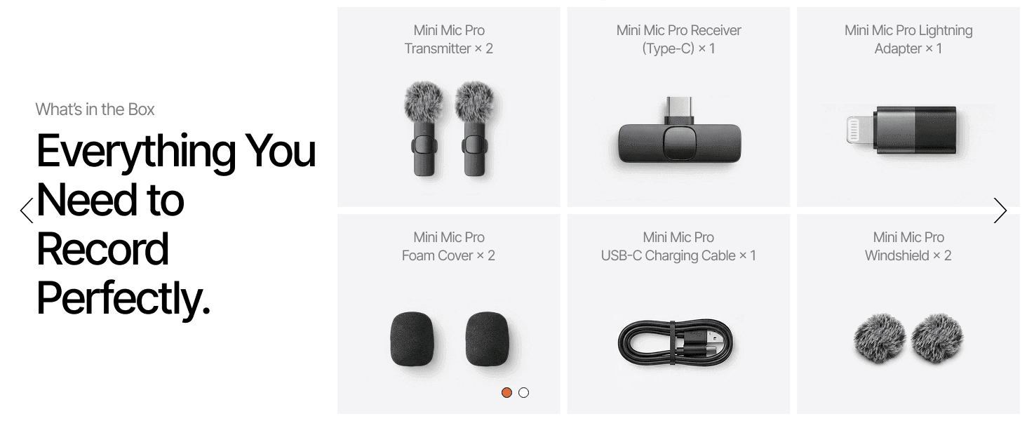 Lays out every accessory included in the package so shoppers know exactly what they receive with their purchase.