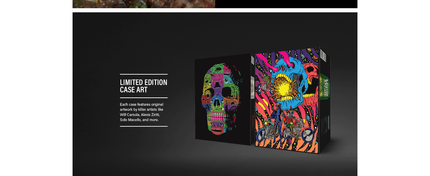 Highlights the collectible, artist-designed packaging as a differentiating feature to appeal to collectors and fans.