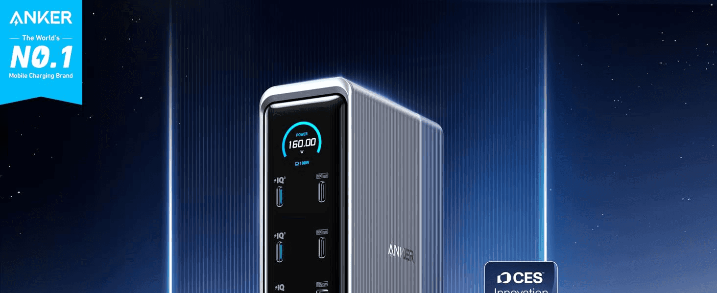 Builds trust by positioning Anker as the top mobile charging brand and showcasing the product's CES Innovation Award.