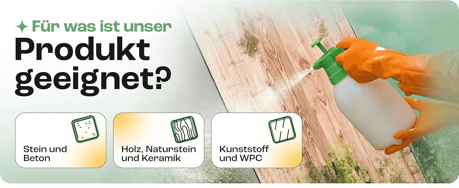 Shows the range of surfaces the product can safely be used on to reassure broad compatibility.