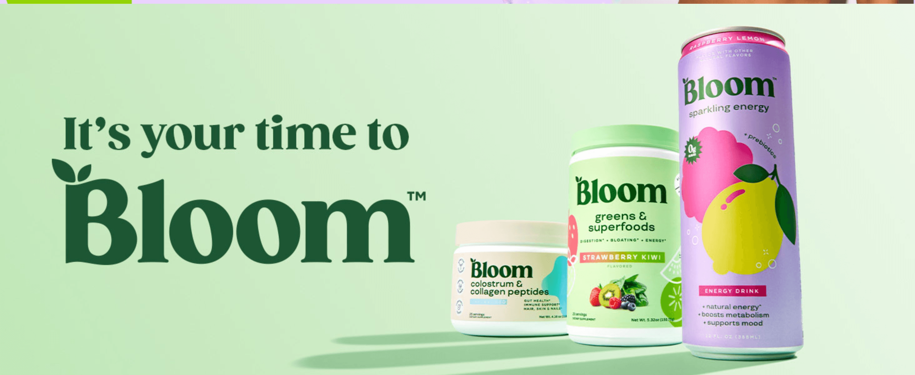 Introduces the broader Bloom product lineup to show shoppers the range of options available under the brand.