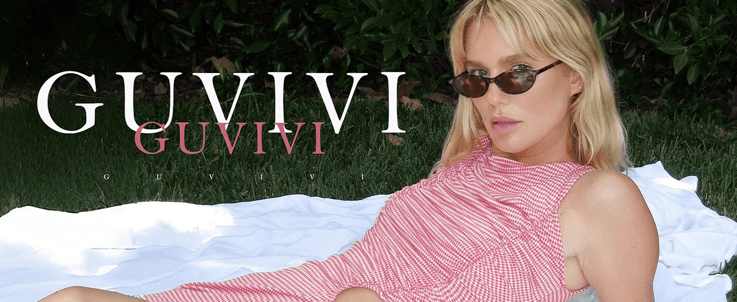 Introduces the GUVIVI brand with a stylized lifestyle visual to build brand recognition and aspirational appeal.