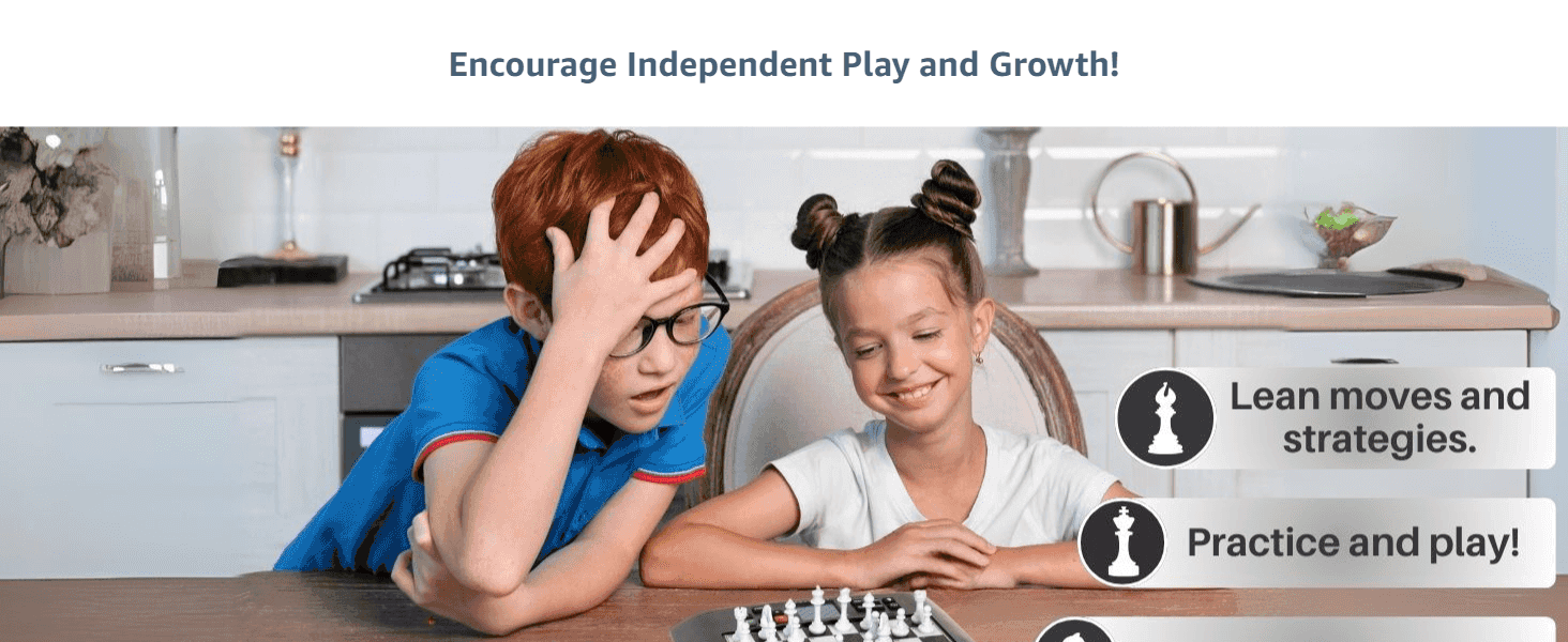 Highlights how the chess set builds independent play, strategic thinking and practice habits in kids.