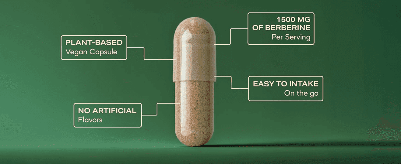 Breaks down the capsule's composition and dosage to build confidence in what the product contains. Highlights four distinct product benefits around the capsule to reassure shoppers of its quality…