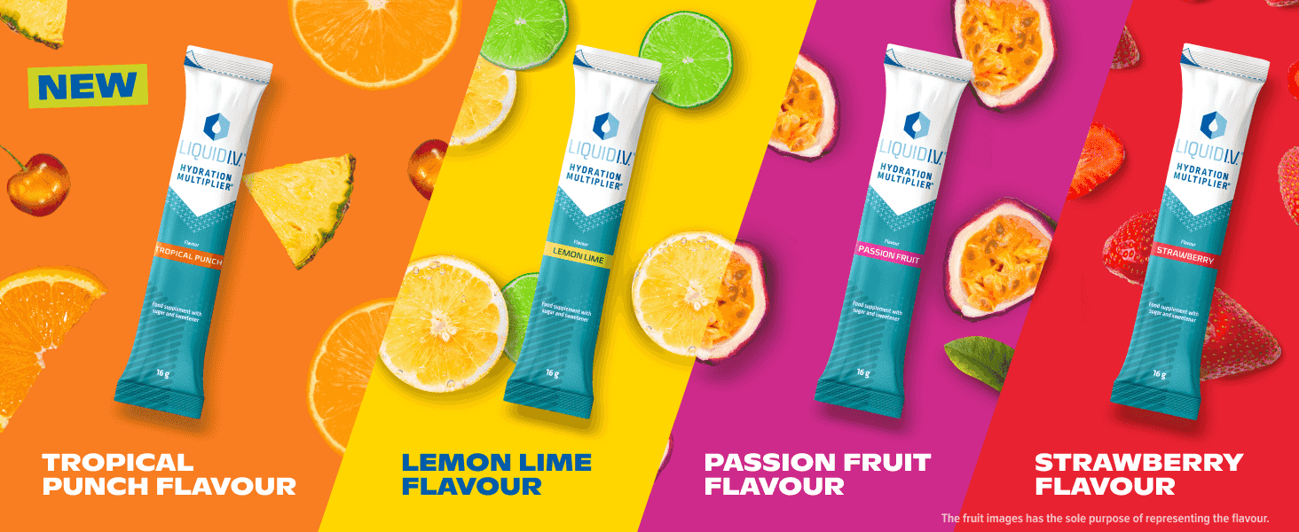Shows the full range of flavour options in the product line to help shoppers pick their favorite.