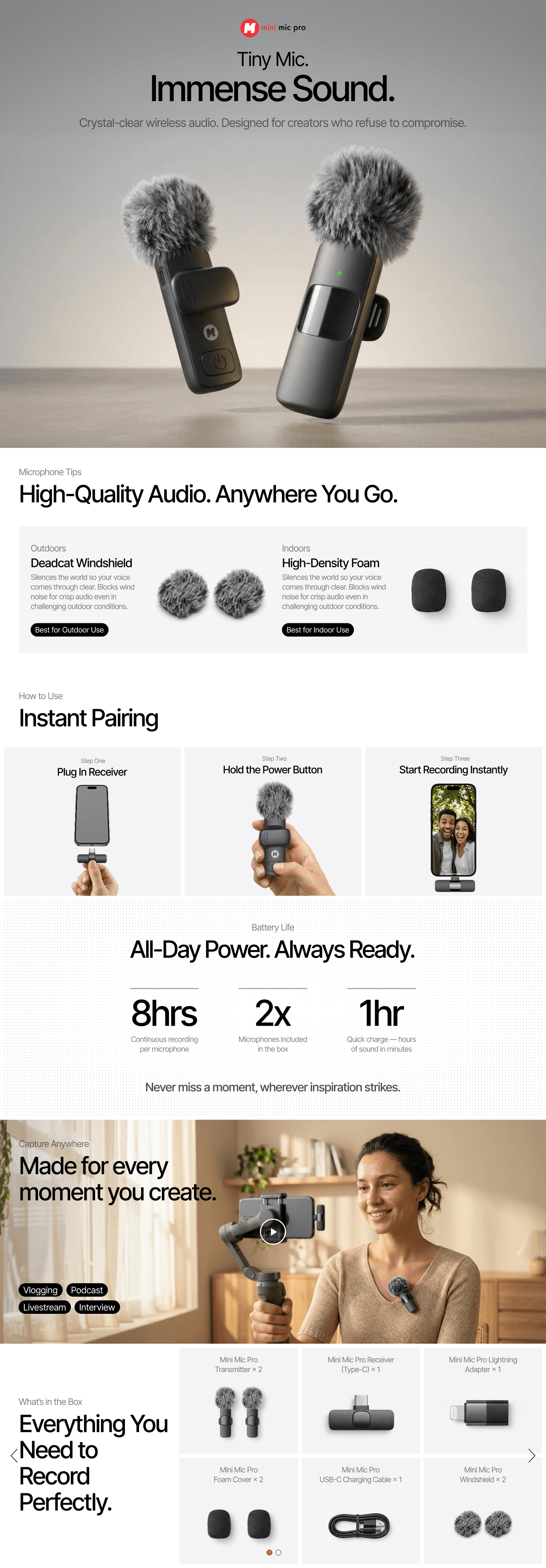 Premium A+ Content for Mini Mic Pro (Latest Model)