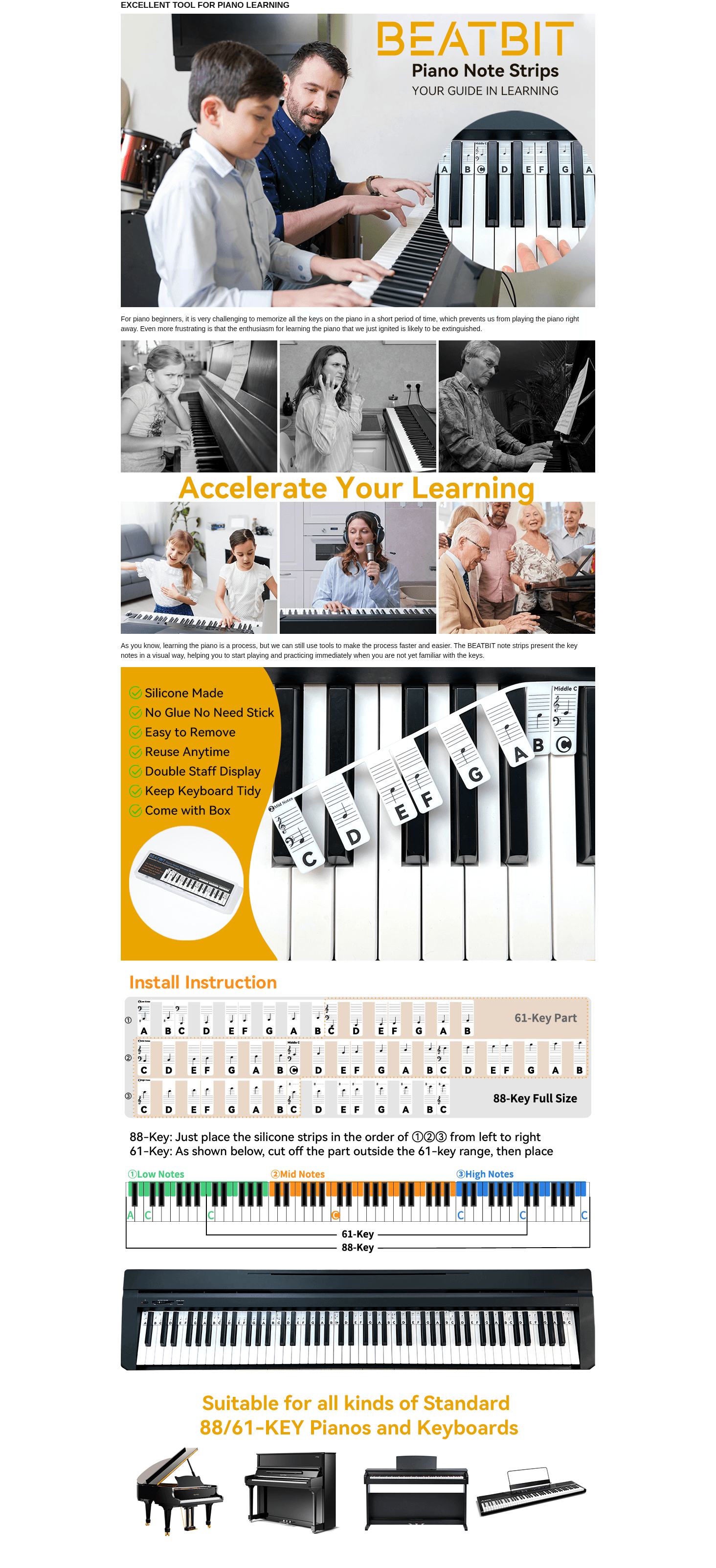 Basic A+ Content for BEATBIT Piano Notes Guide for Beginner