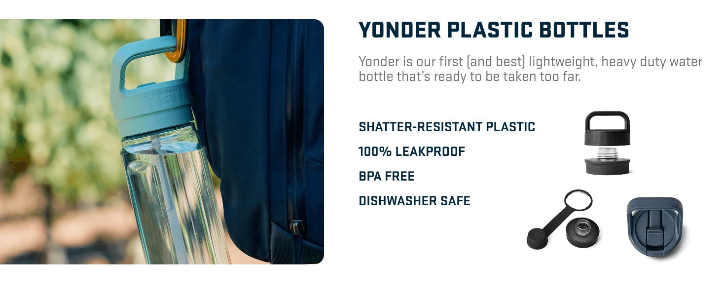 Showcases multiple product benefits including shatter-resistant plastic, leakproof design, BPA-free safety, and dishwasher-safe convenience in a segmented list format. Reassures shoppers that the…