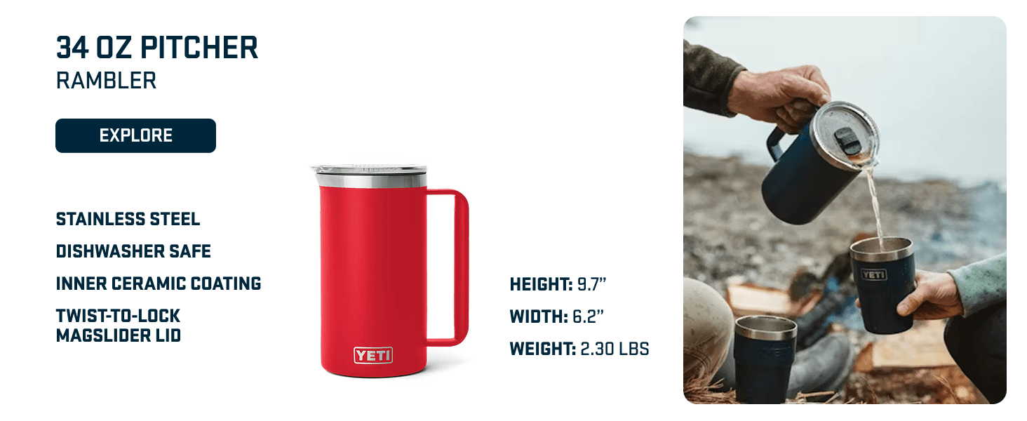 Highlights multiple key product features including material construction, dishwasher safety, ceramic coating, and lid design alongside physical dimensions to help shoppers understand the products…