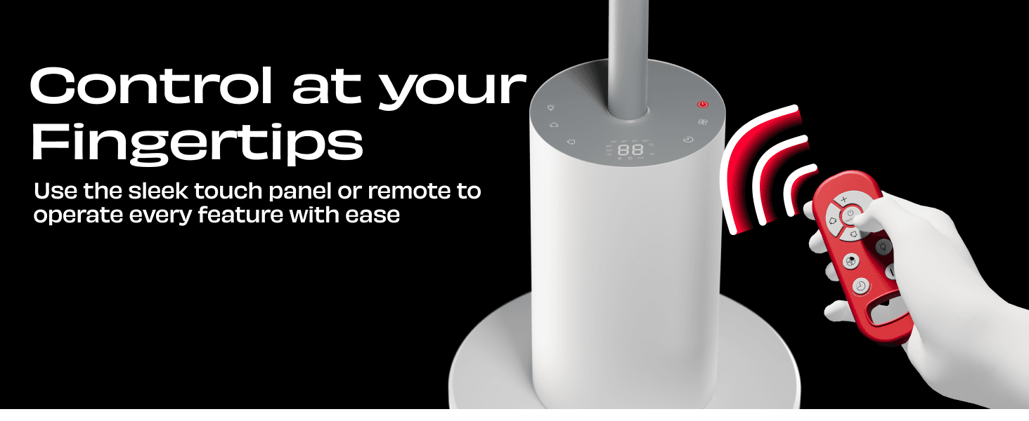 Reassures shoppers that every feature can be operated easily from the touch panel or remote.